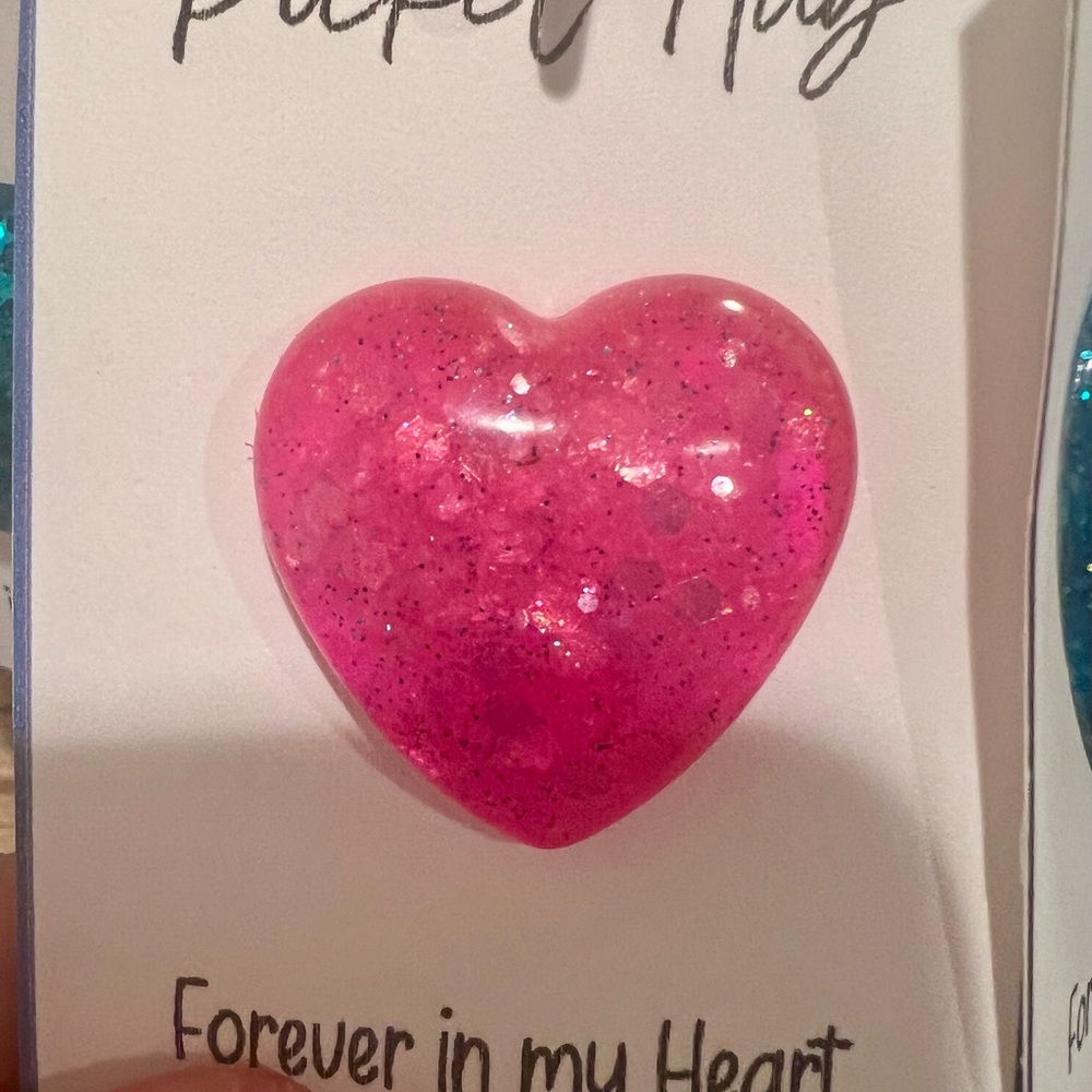 Pink Glitter Heart Brooch